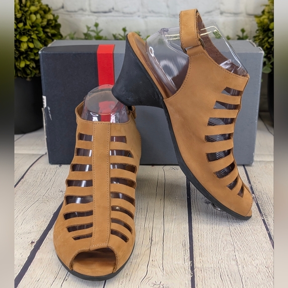 Arche Soexor Nubuck Leather Slingback Wedge Sandals - EU Size 41